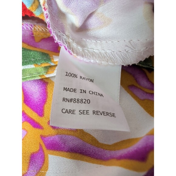 VINTAGE Cynthia Rowley Wrap Skirt Womens L Tropical High Low Ruffle Boho Rare - Picture 8 of 15